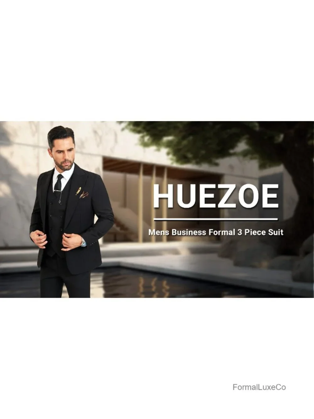Men's 3 Piece Slim Fit Double Breasted Suit Set Tuxedo for Wedding Prom Groom